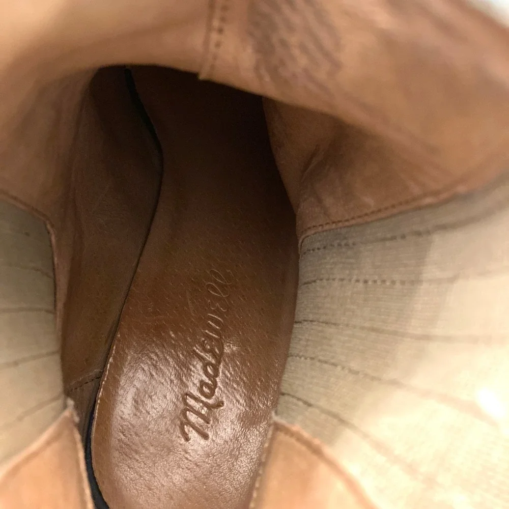 Madewell The Western Ankle Boot Tan Suede Womens 6.5 Stretch Pointed Toe‎
